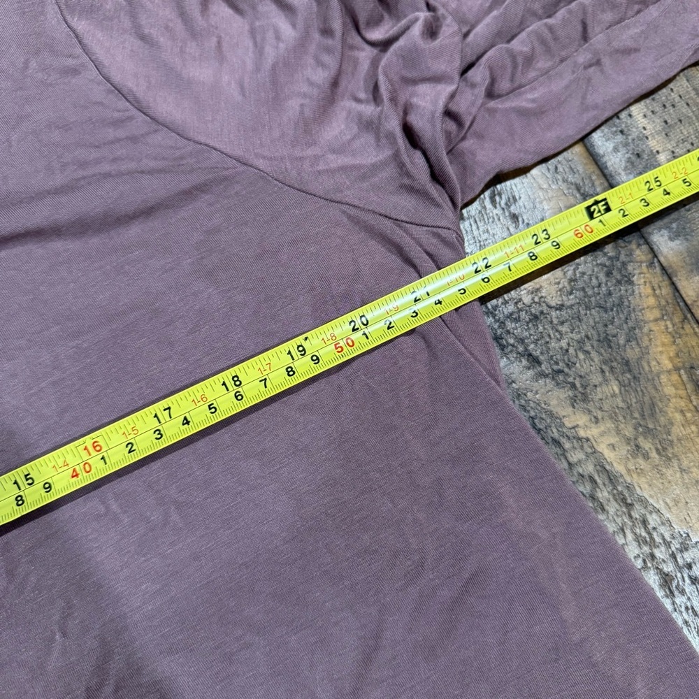 LOGO Lori Goldstein Purple Toned Brown Stretch Lace Tunic 3/4 Sleeve Shirt 1X - Picture 12 of 12